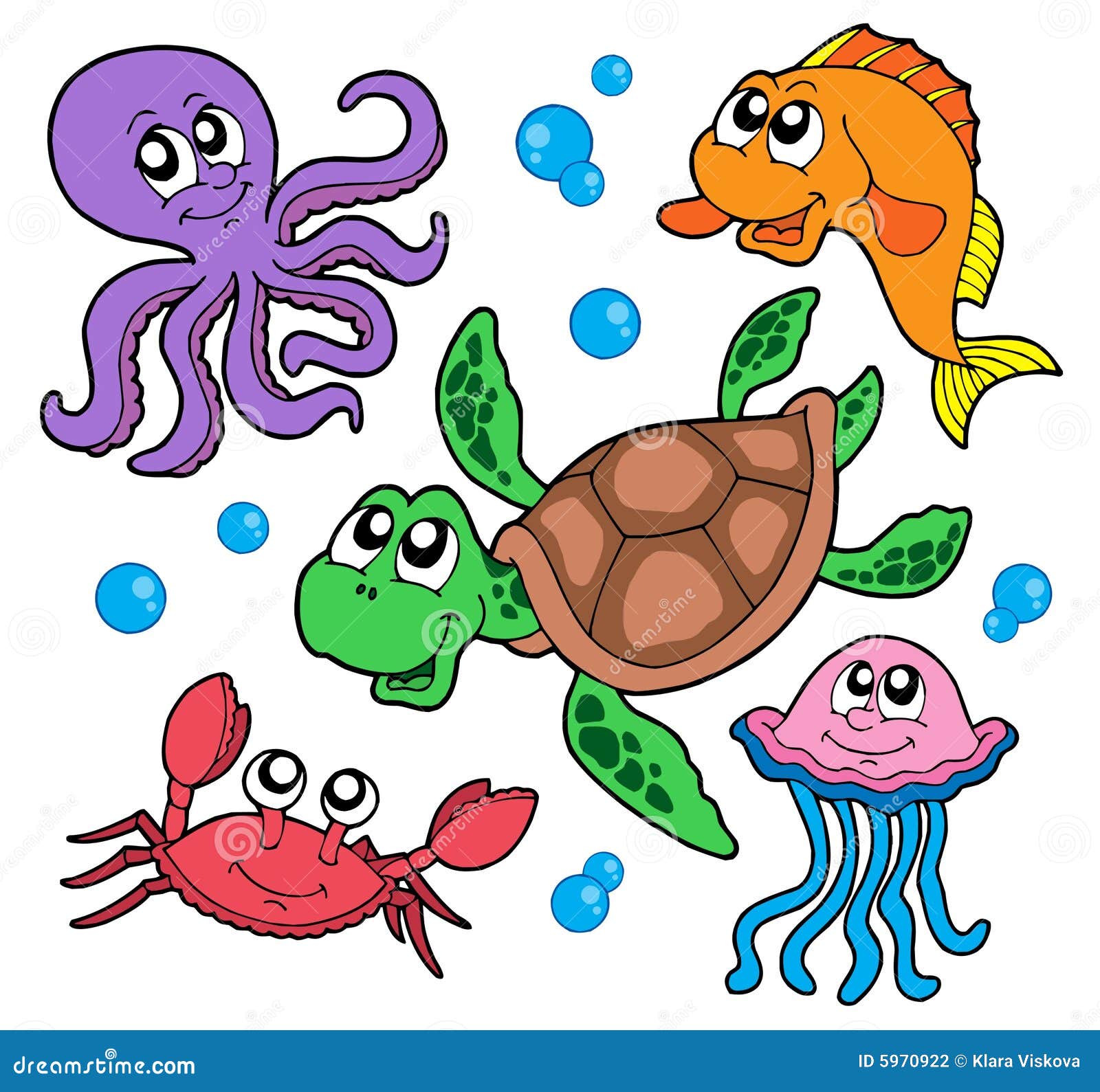 Coleção De Animais Marinhos Ilustração do Vetor - Ilustração de peixes,  aleta: 5970922, image size:1600x1589