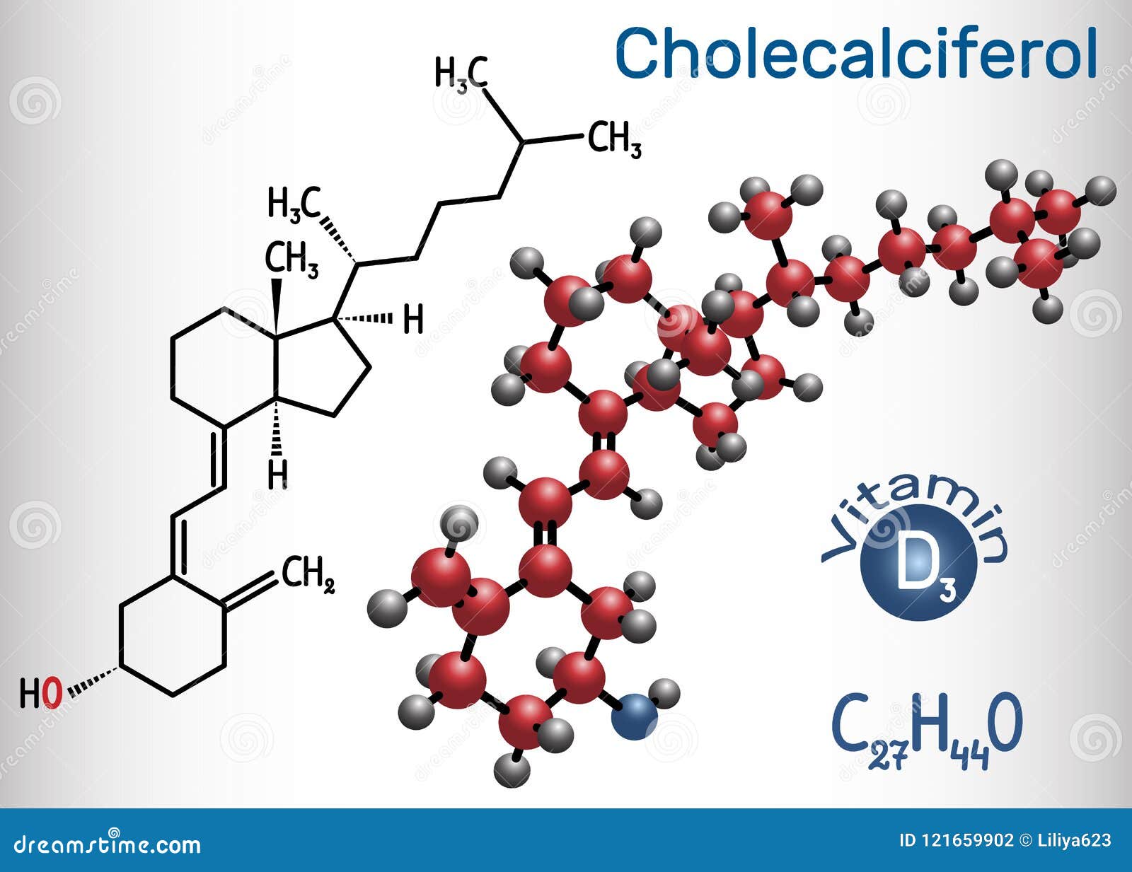 Colecalciferol De Cholecalciferol, Molécula De La Vitamina D3 Structur