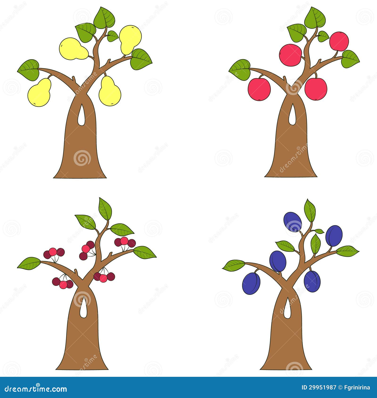 Colección De árboles Frutales Ilustración del Vector - Ilustración de  planta, fruta: 29951987, image size:1600x1690