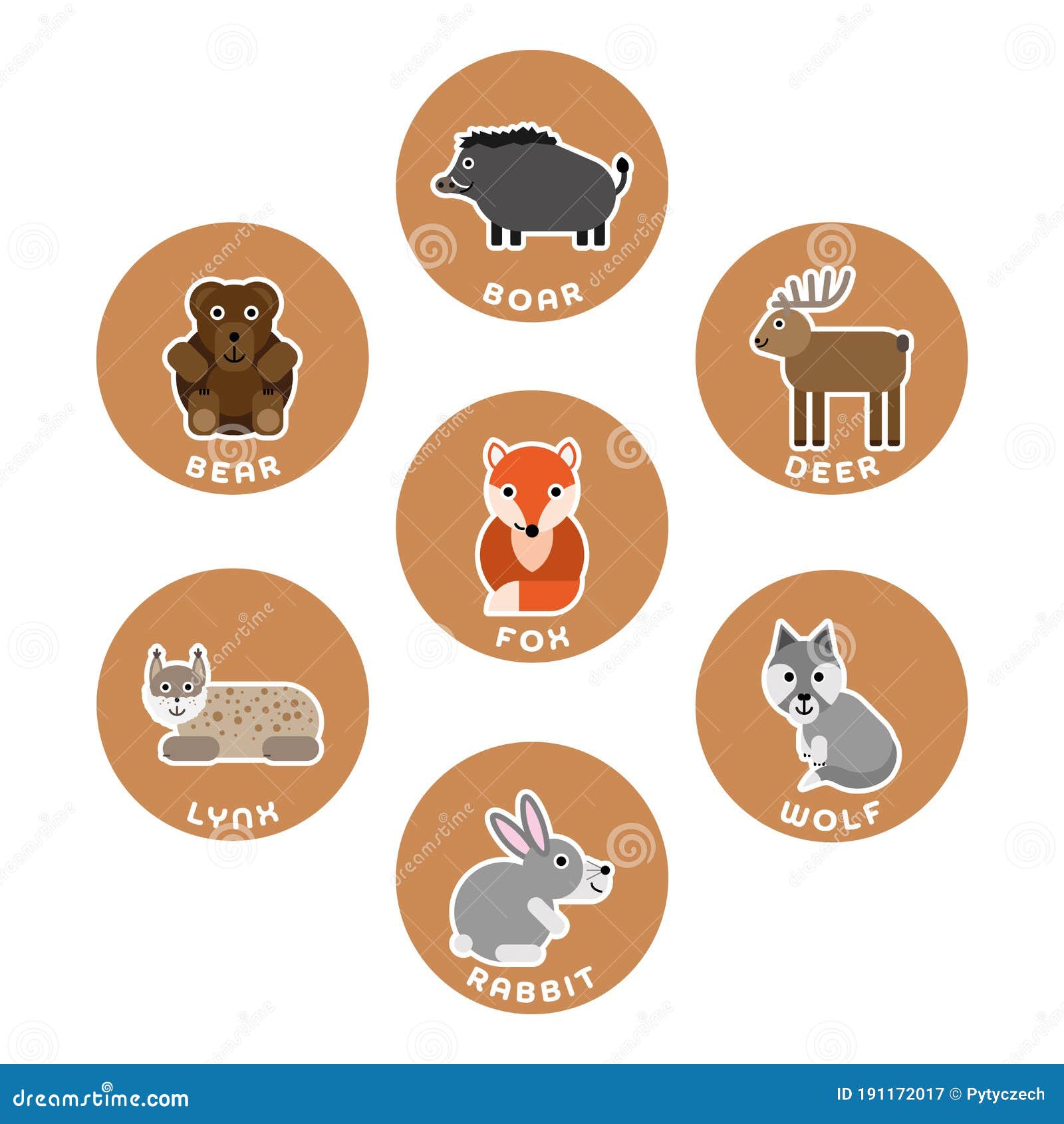 Colección De Animales Silvestres. Conjunto De 7 Personajes De Dibujos Animados En El Círculo Con Etiquetas De Nombres. Ilustración Ilustración del Vector - Ilustración de vector, cubo: 191172017 Colección De Animales Silvestres. Conjunto De 7 Personajes De Dibujos Animados En El Círculo Con Etiquetas De Nombres. Ilustración Ilustración del Vector - Ilustración de vector, cubo: 191172017