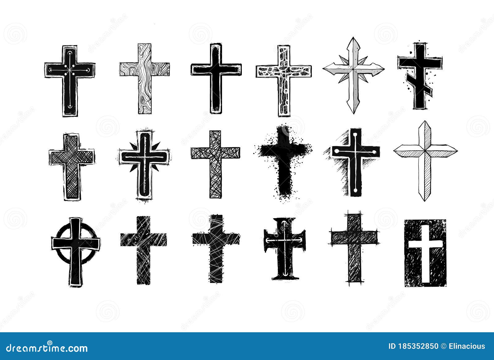 Colección De Cruces Cristianas. Ilustración De Dibujo De Doodle Sobre Fondo  Blanco. Ilustración del Vector - Ilustración de bosquejo, santo: 185352850