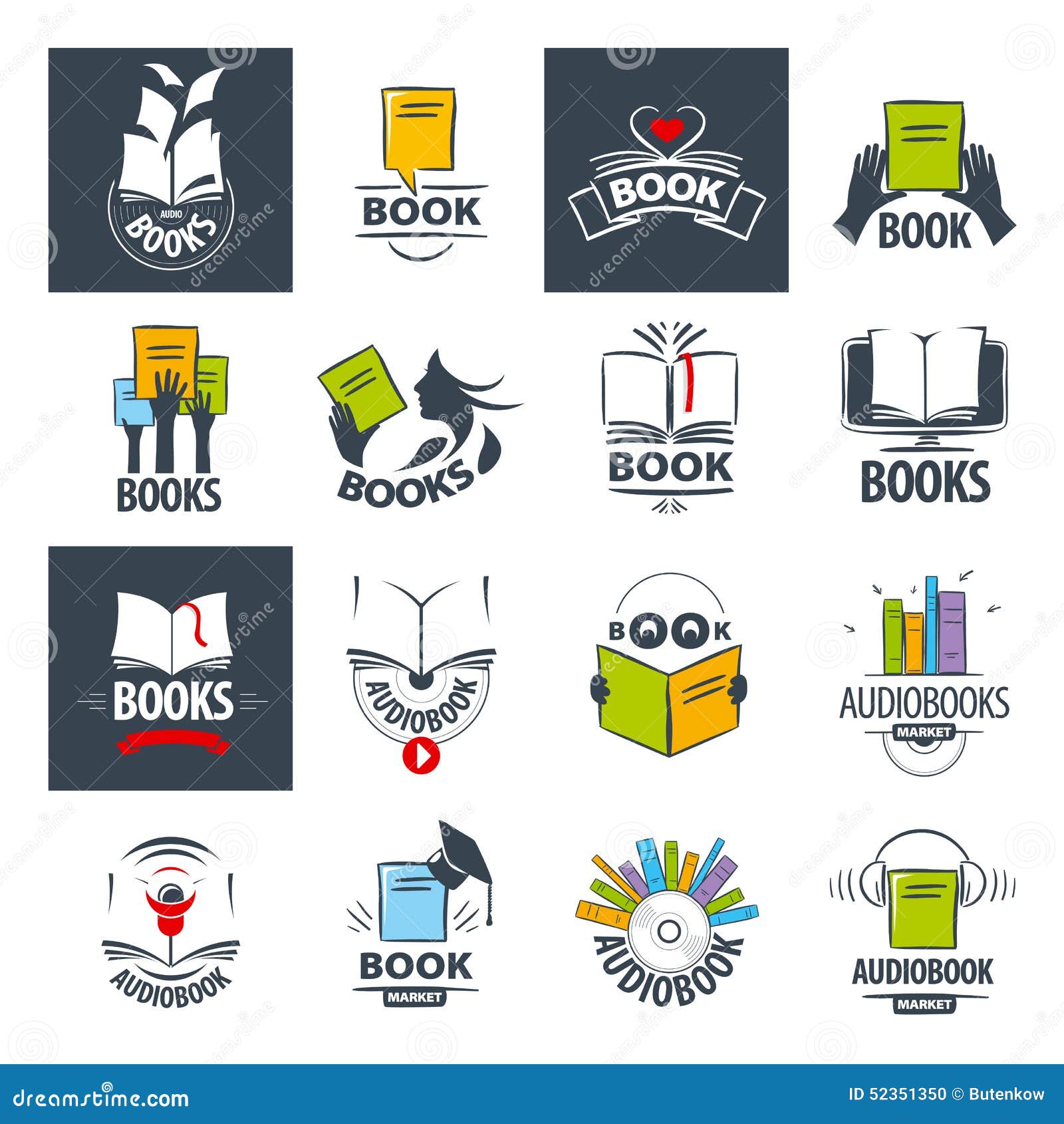 Colección De Libros De Los Logotipos Del Vector Ilustración del Vector