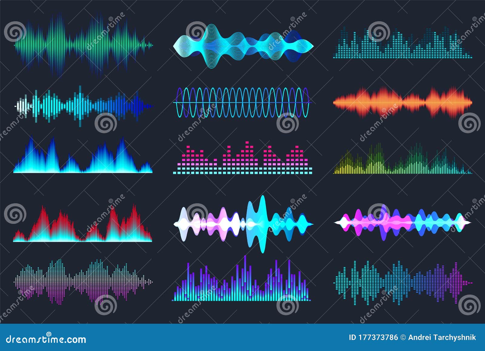 Ilustración Vectorial De Ecualizadores De Ondas Sonoras Digitales