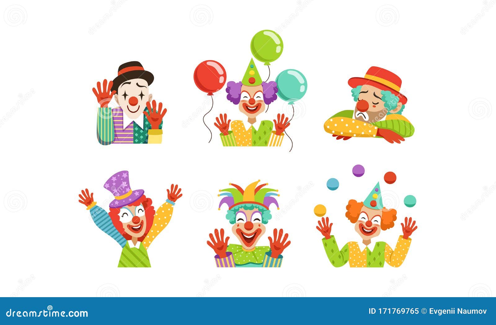Colección De Payasos, Alegres Personajes De Dibujos Animados En Circo Con Caras Divertidas, Elemento De Diseño De Fiesta De Cumpl Ilustración del Vector - Ilustración de avatar, divertido: 171769765 Colección De Payasos, Alegres Personajes De Dibujos Animados En Circo Con Caras Divertidas, Elemento De Diseño De Fiesta De Cumpl Ilustración del Vector - Ilustración de avatar, divertido: 171769765