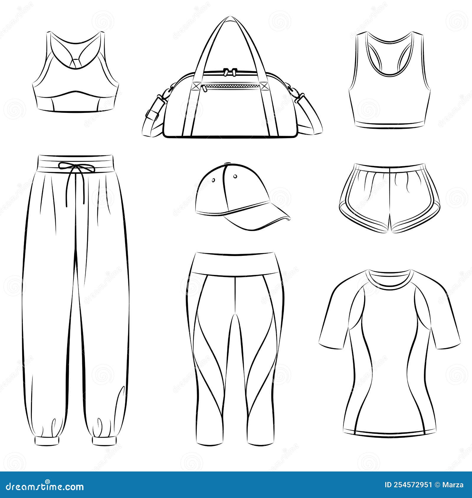 Colección De Ropa Deportiva Femenina Ropa Moderna Casual Para Mujer Activa  Stock de ilustración - Ilustración de gimnasio, hembra: 254572951