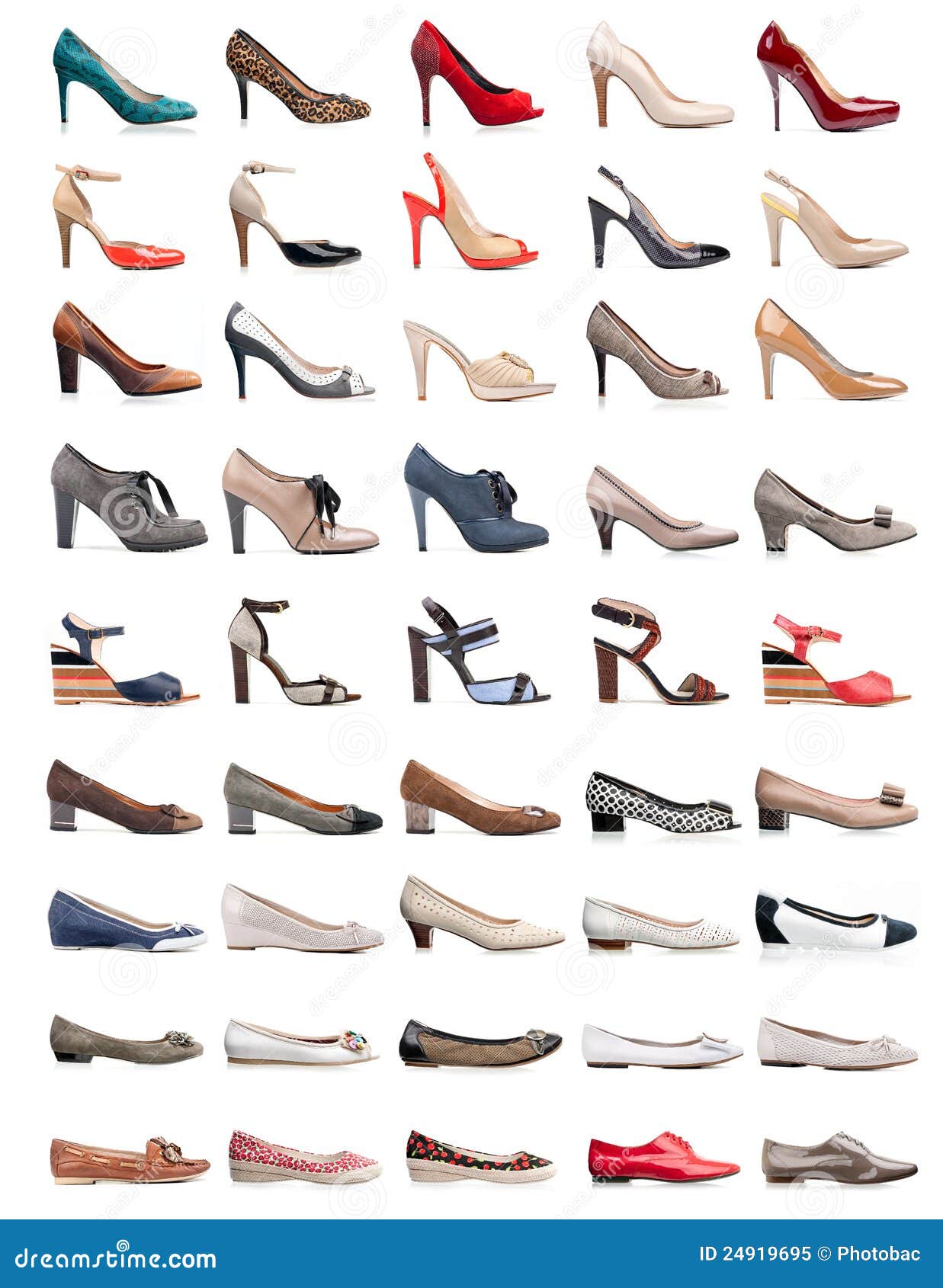 Colección De Varios Tipos De Zapatos Femeninos Imagen de archivo - Imagen  de calzado, fondo: 24919695