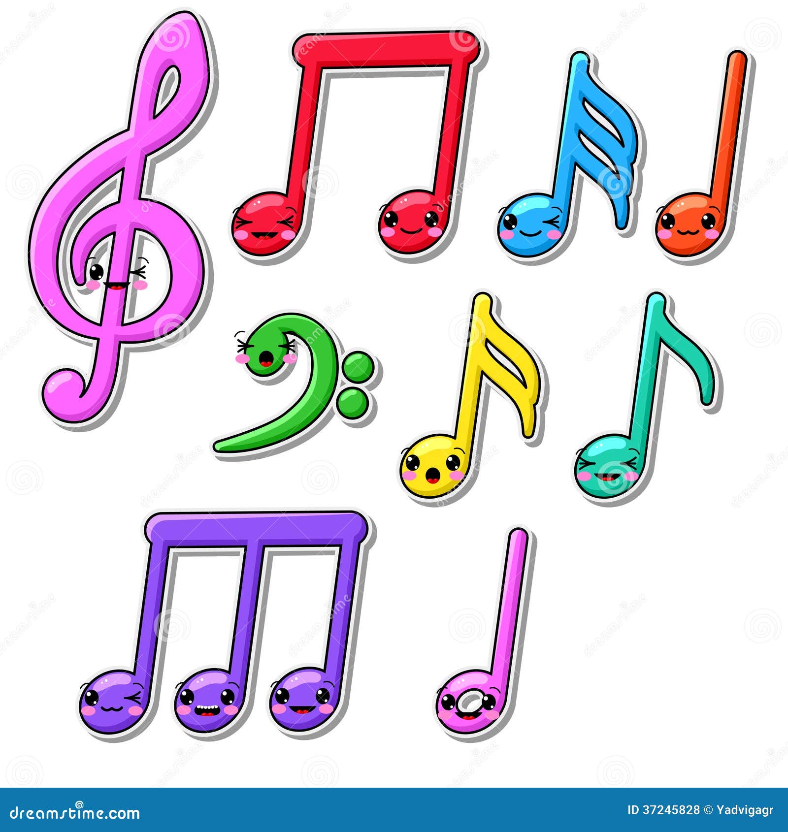 Colección De Notas De La Música Del Kawaii Fotos de archivo libres de regalías Imagen 37245828