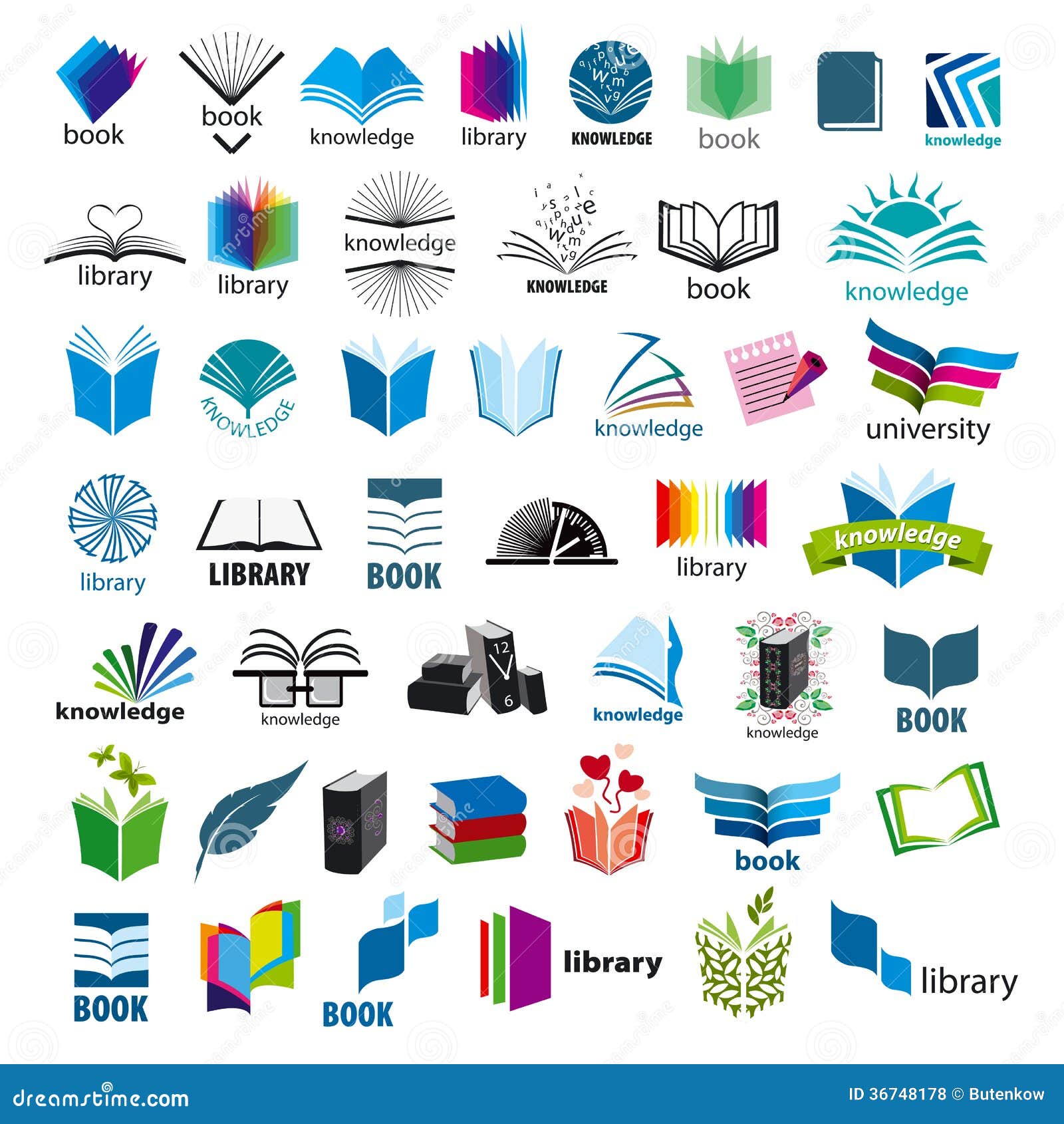 Colección De Libros De Los Logotipos Del Vector Ilustración del Vector