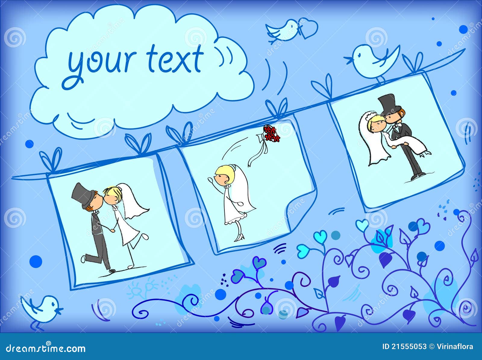 Colgante De Los Cuadros De La Boda Ilustración del Vector - Ilustración