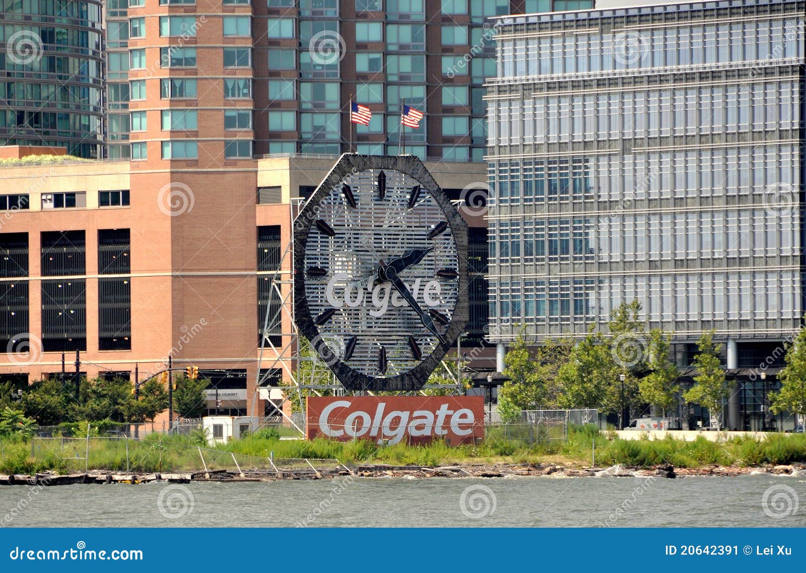 Colgate Clock in New Jersey Editorial Photo Image of clock, flags