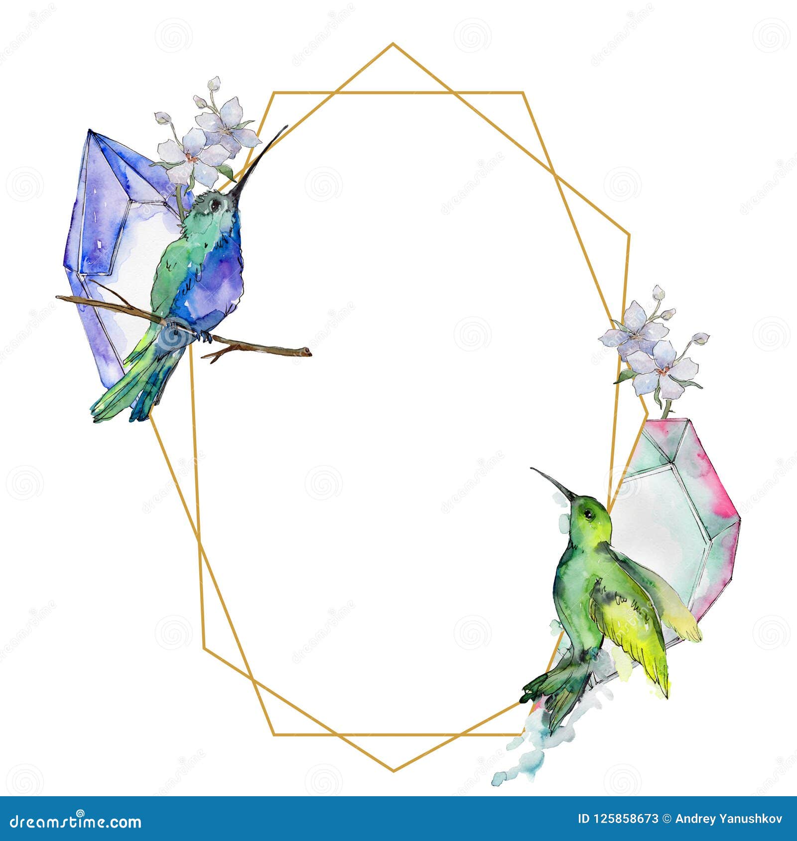 Colibri Coloré Doiseau De Ciel Dans Une Faune Par Style D