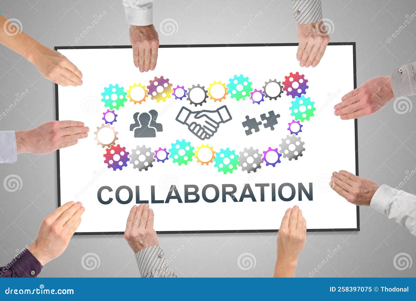 Collaboration Concept on a Whiteboard Stock Image Image of together