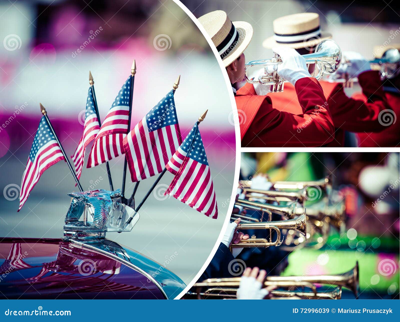 Collage Of American Parade Editorial Stock Image Image Of Trumpet