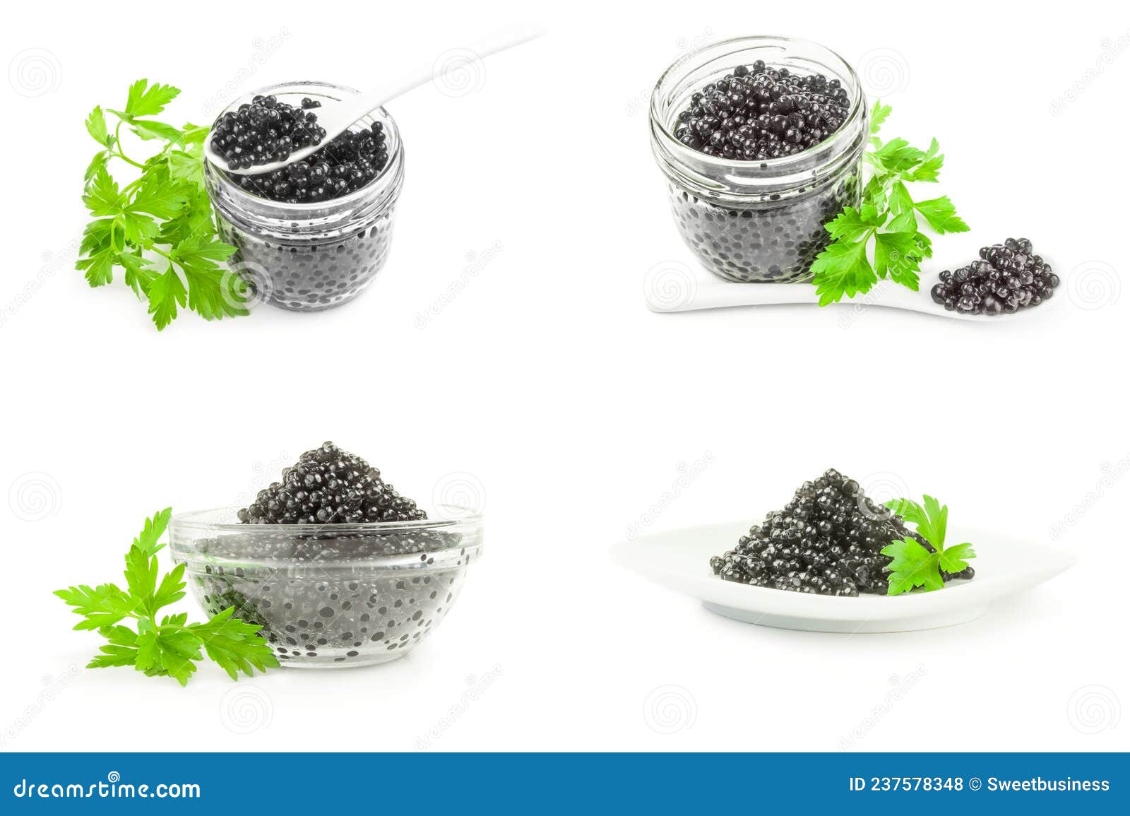 Collage of black fish eggs stock photo. Image of expensive 237578348