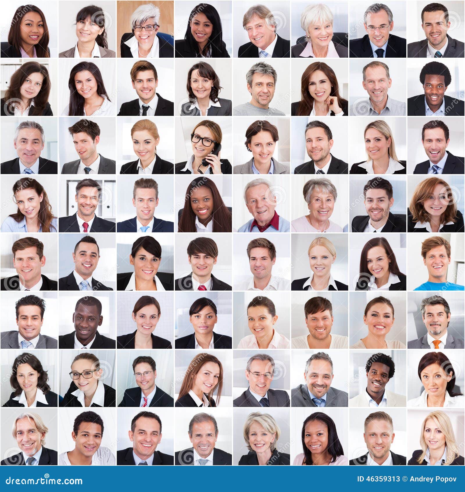 collage of business people smiling