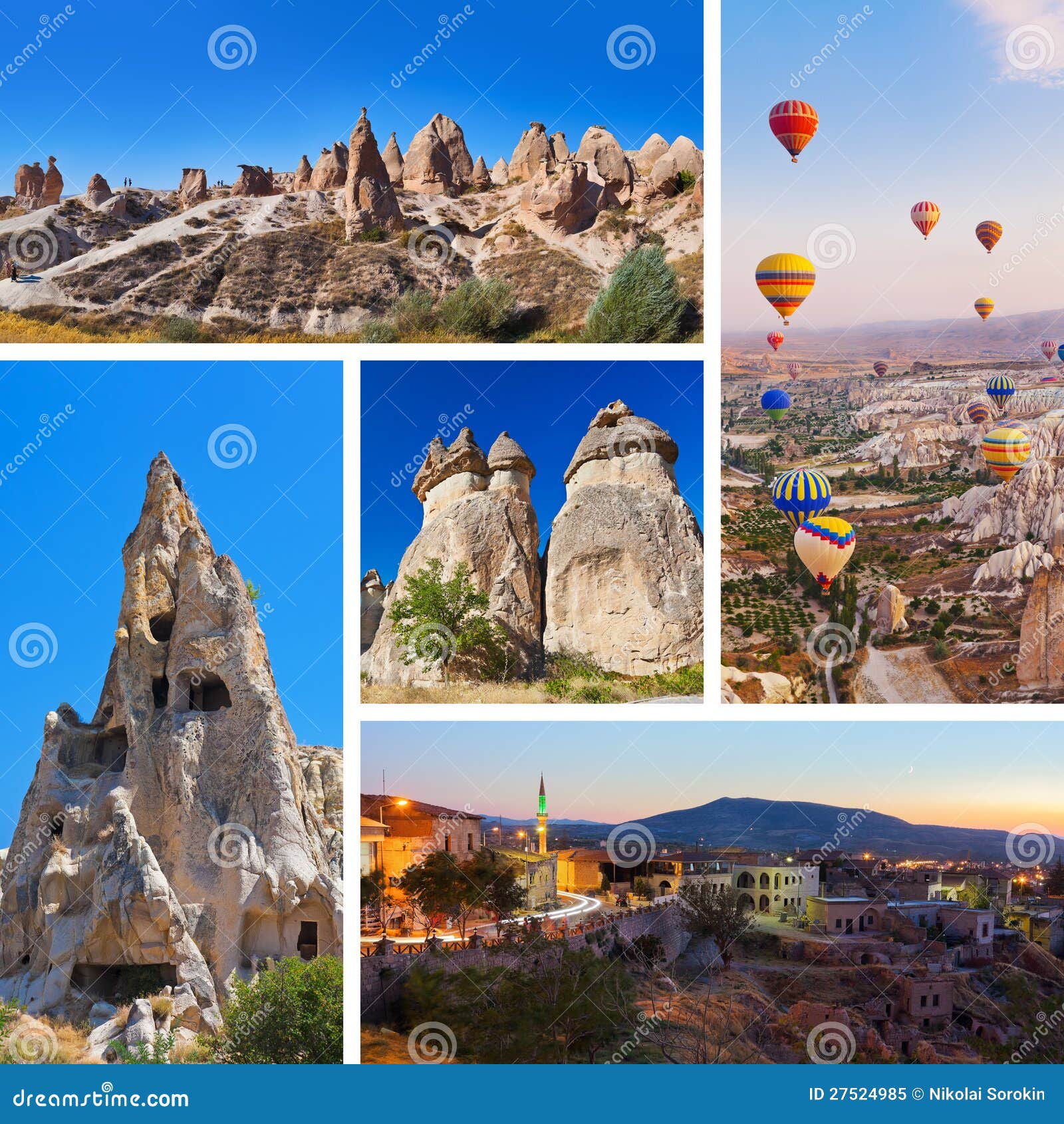 Collage Cappadocia die Türkei der Bilder - Natur und Tourismushintergrund (meine Fotos)
