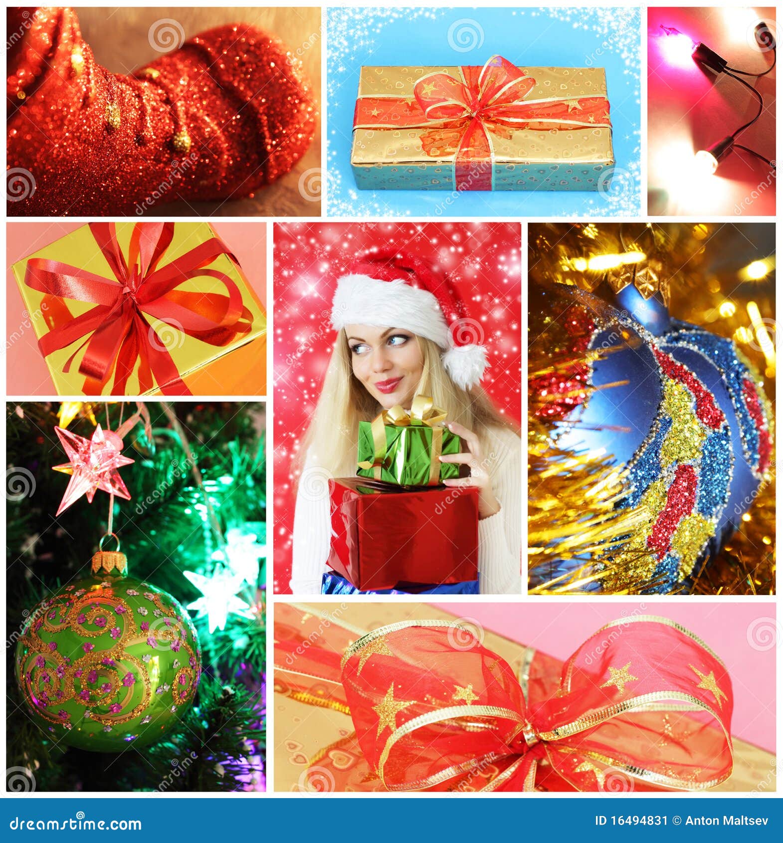 Collage on Christmas theme stock image. Image of multicolored 16494831 Collage On Christmas