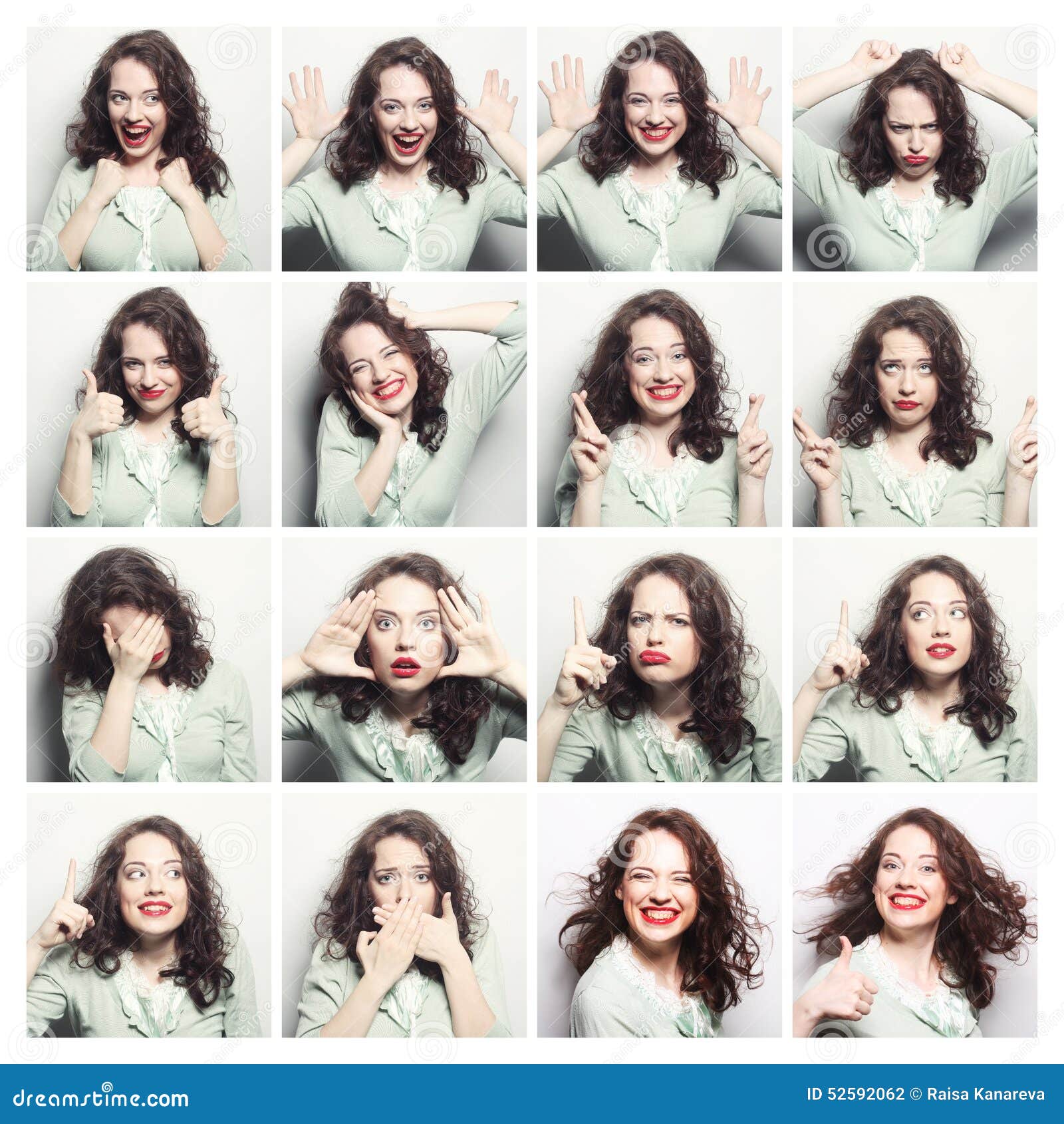 Collage De Différentes Expressions Du Visage De Femme Photo stock Image du adulte, actrice