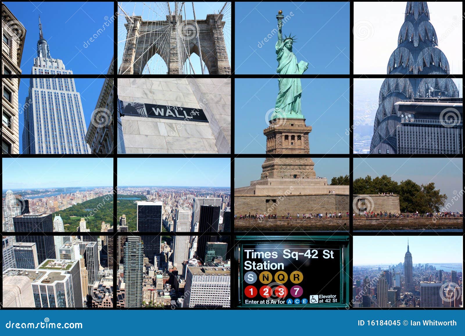 Collage de New York City imagen editorial. Imagen de rascacielos 16184045