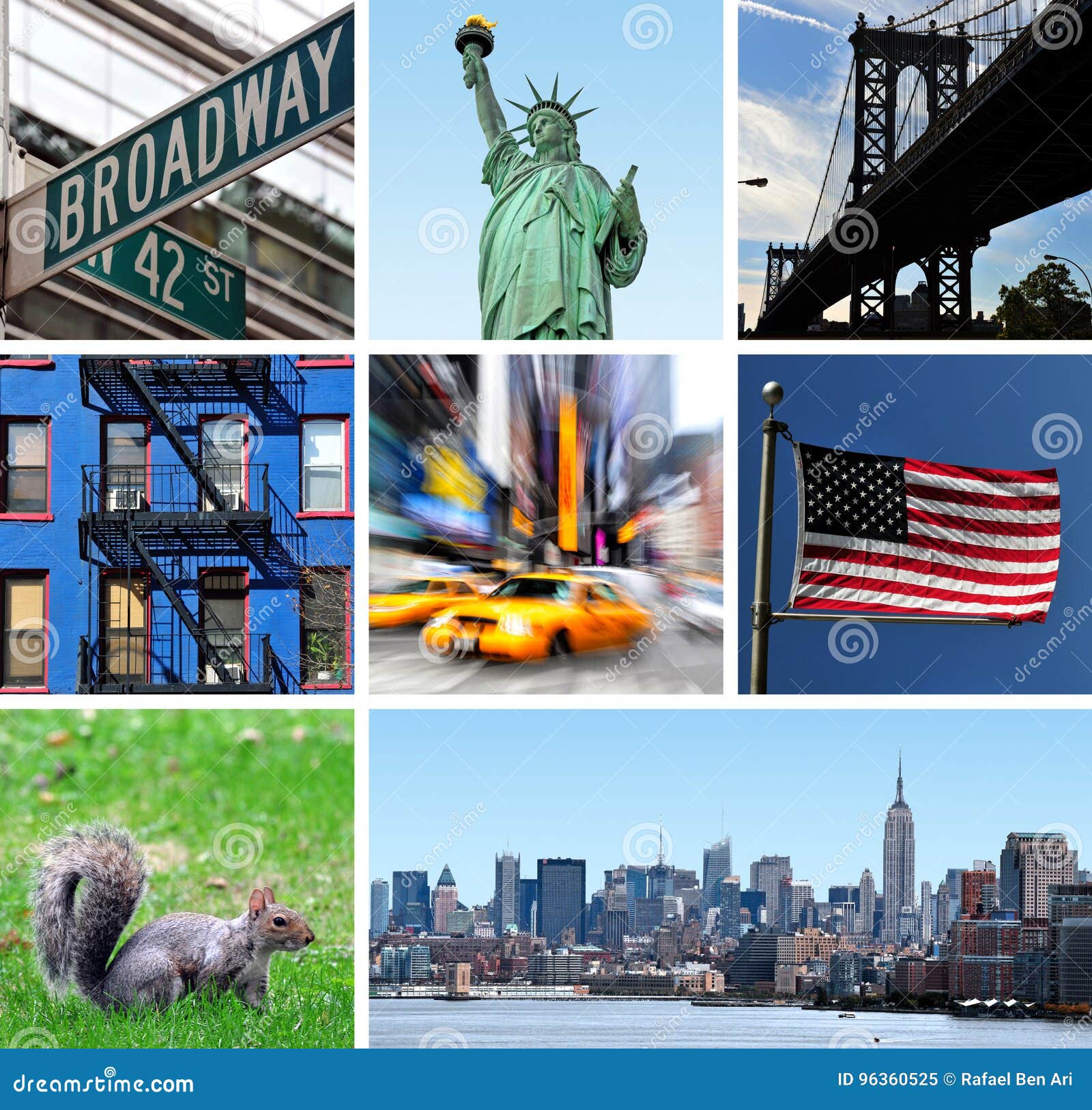 Collage de New York City image stock. Image du broadway 96360525