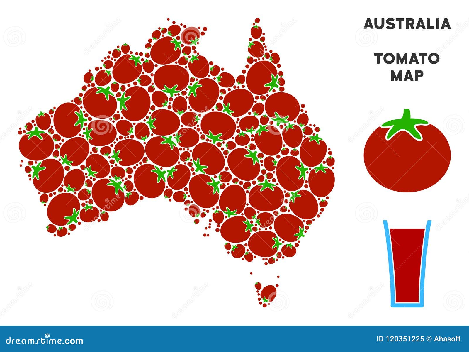 Collage Della Mappa Dell'Australia Del Pomodoro Illustrazione