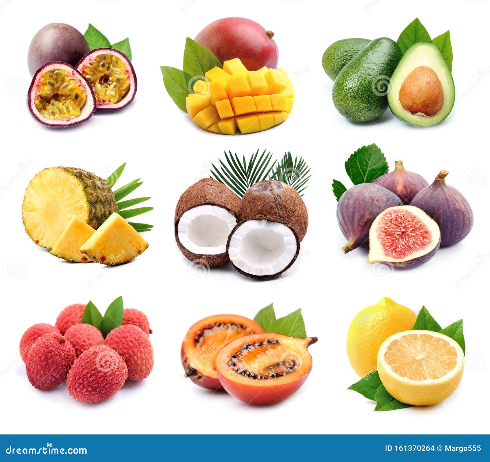 collage of exotic fruits