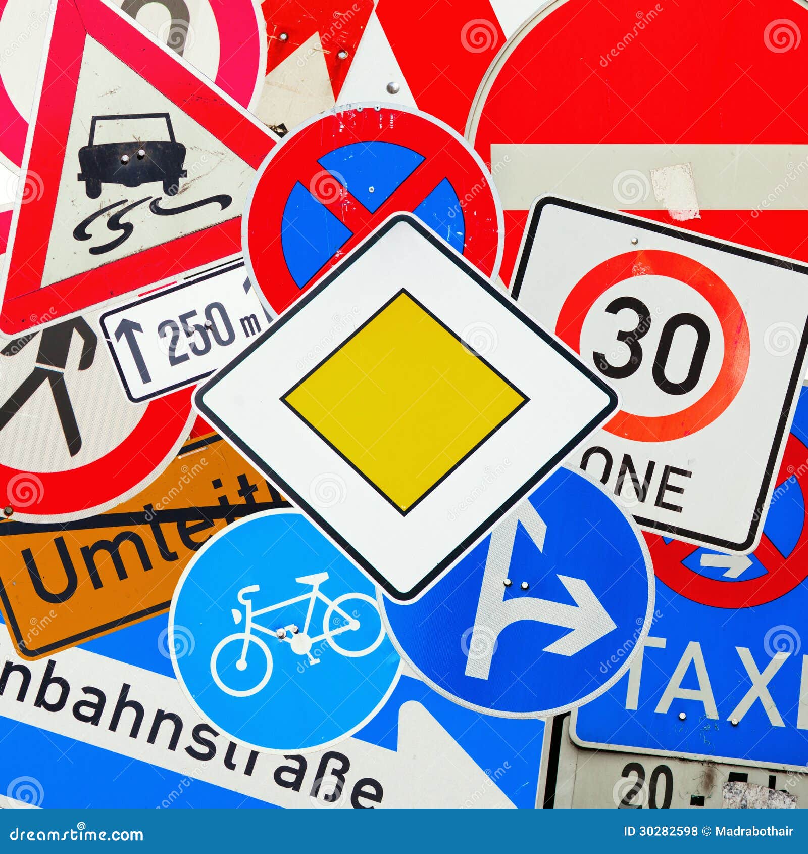 Collage of German Traffic Signs Stock Photo Image of danger, rules