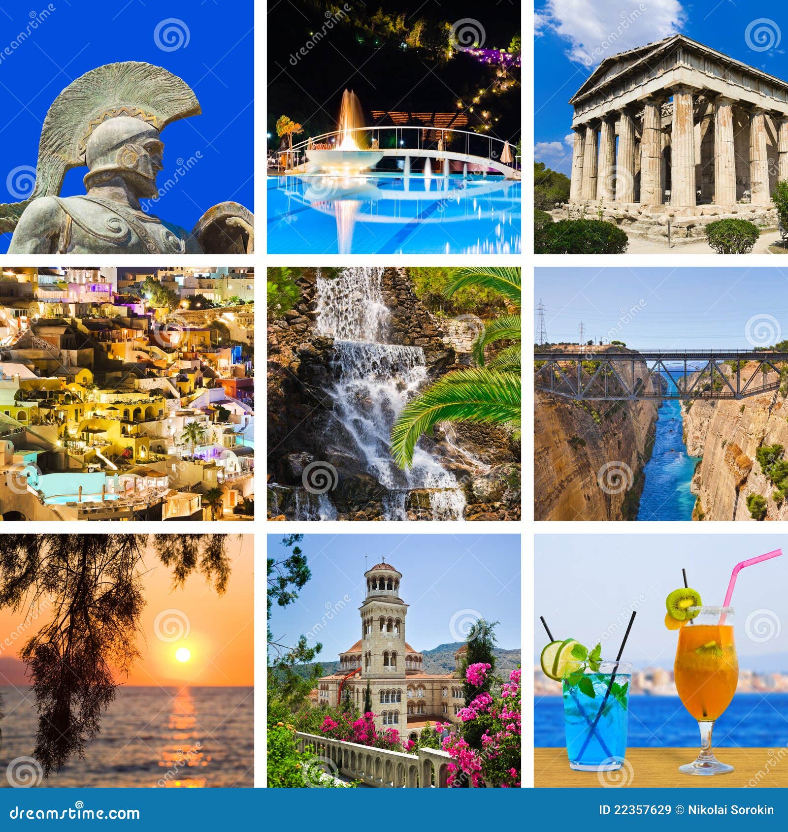 Collage Of Greece Travel Images Stock Image Image Of Collection