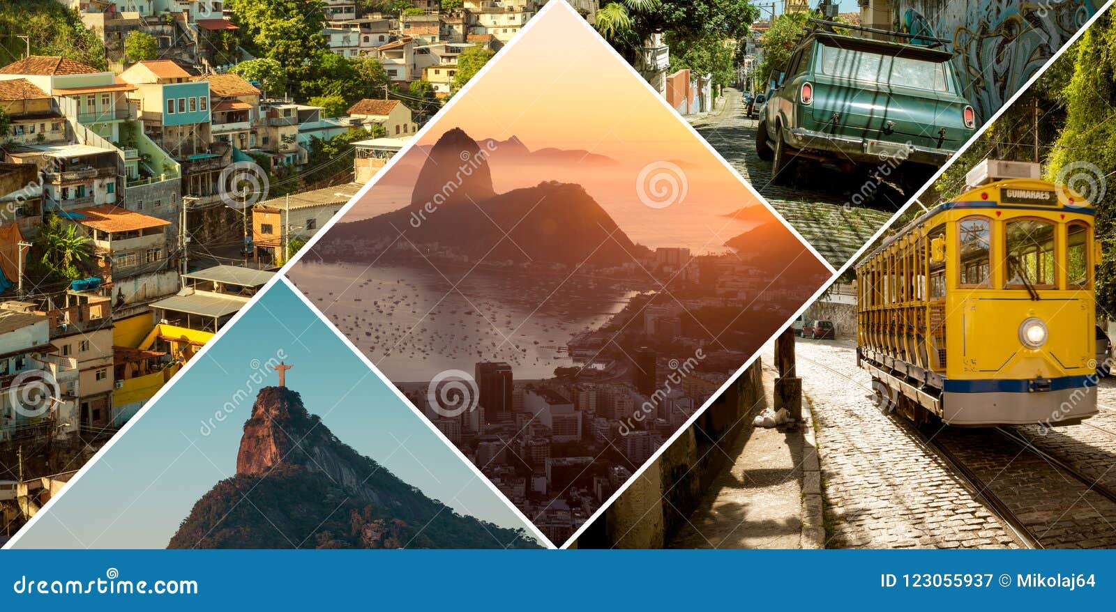 collage of main tourists destinations in rio de janeiro