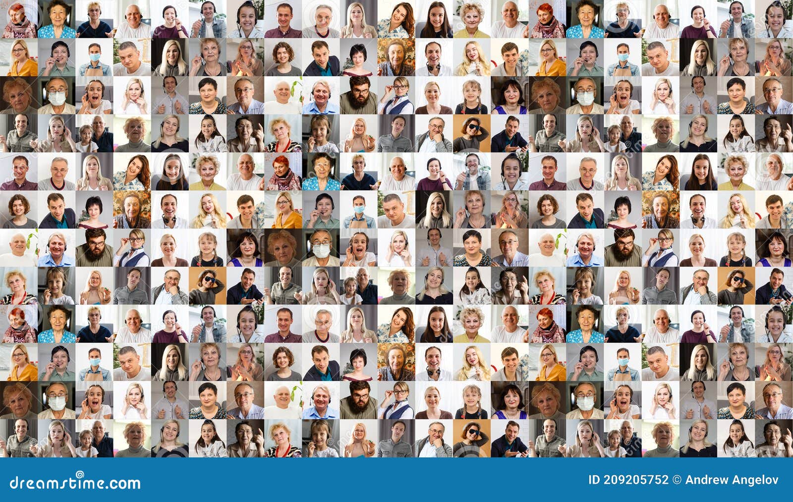 collage with many business people portraits