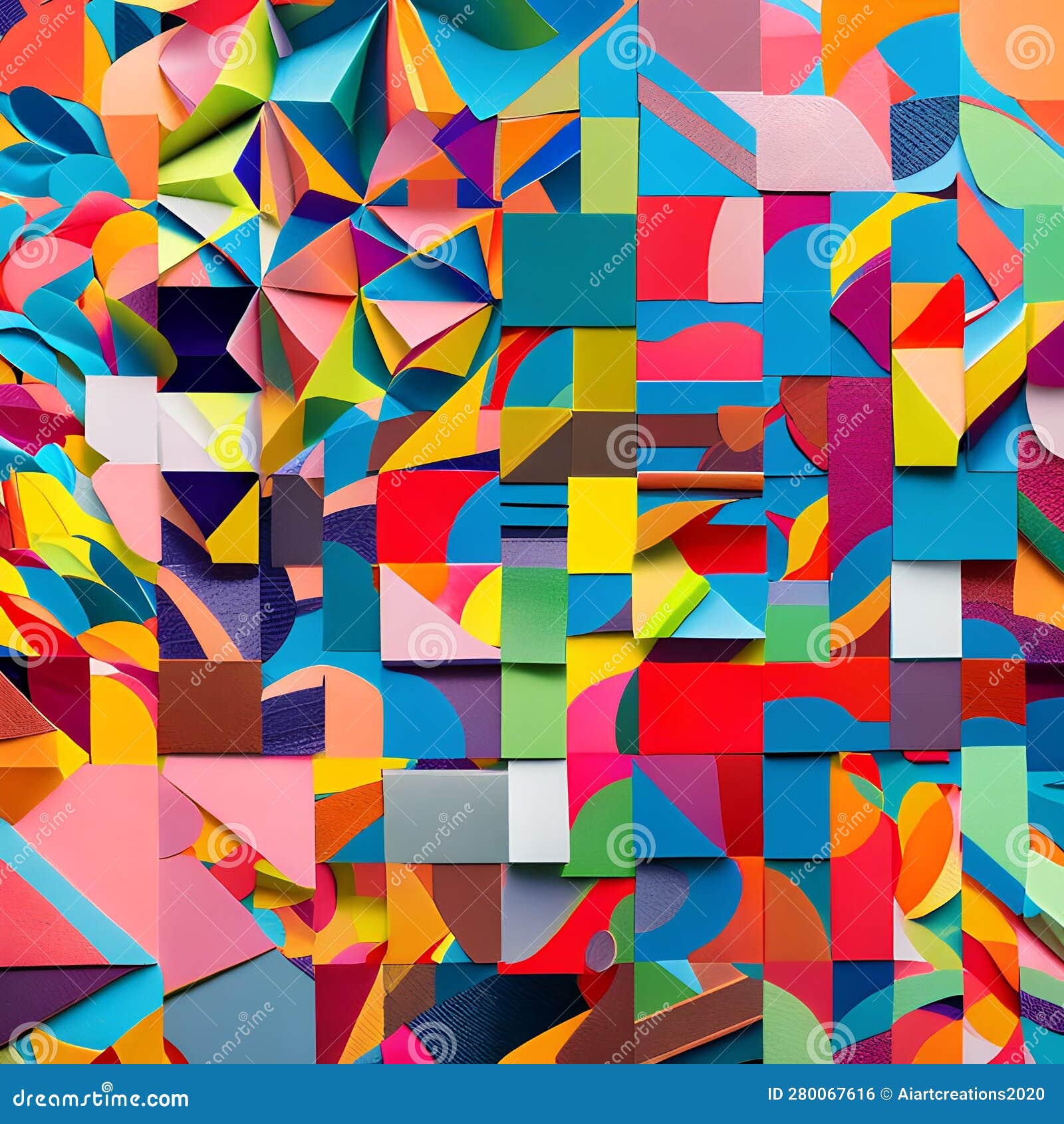 a collage of overlapping paper textures in various colors and patterns2, generative ai