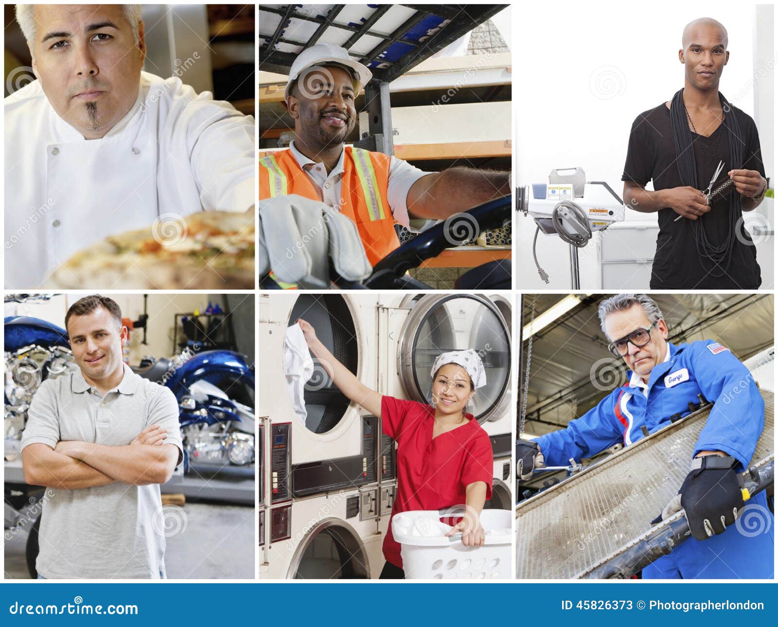 Collage of People with Different Occupations Stock Image Image of