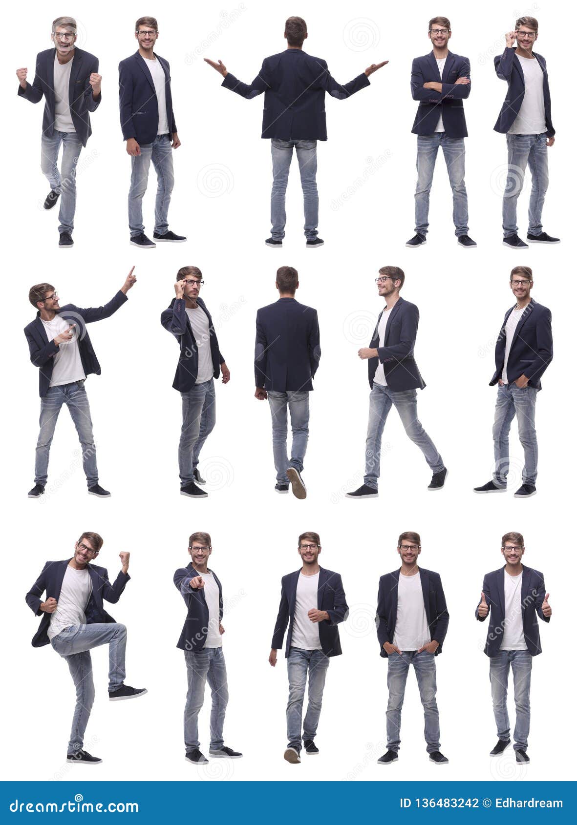 Collage of Photos of a Successful Young Man Stock Photo - Image of ...