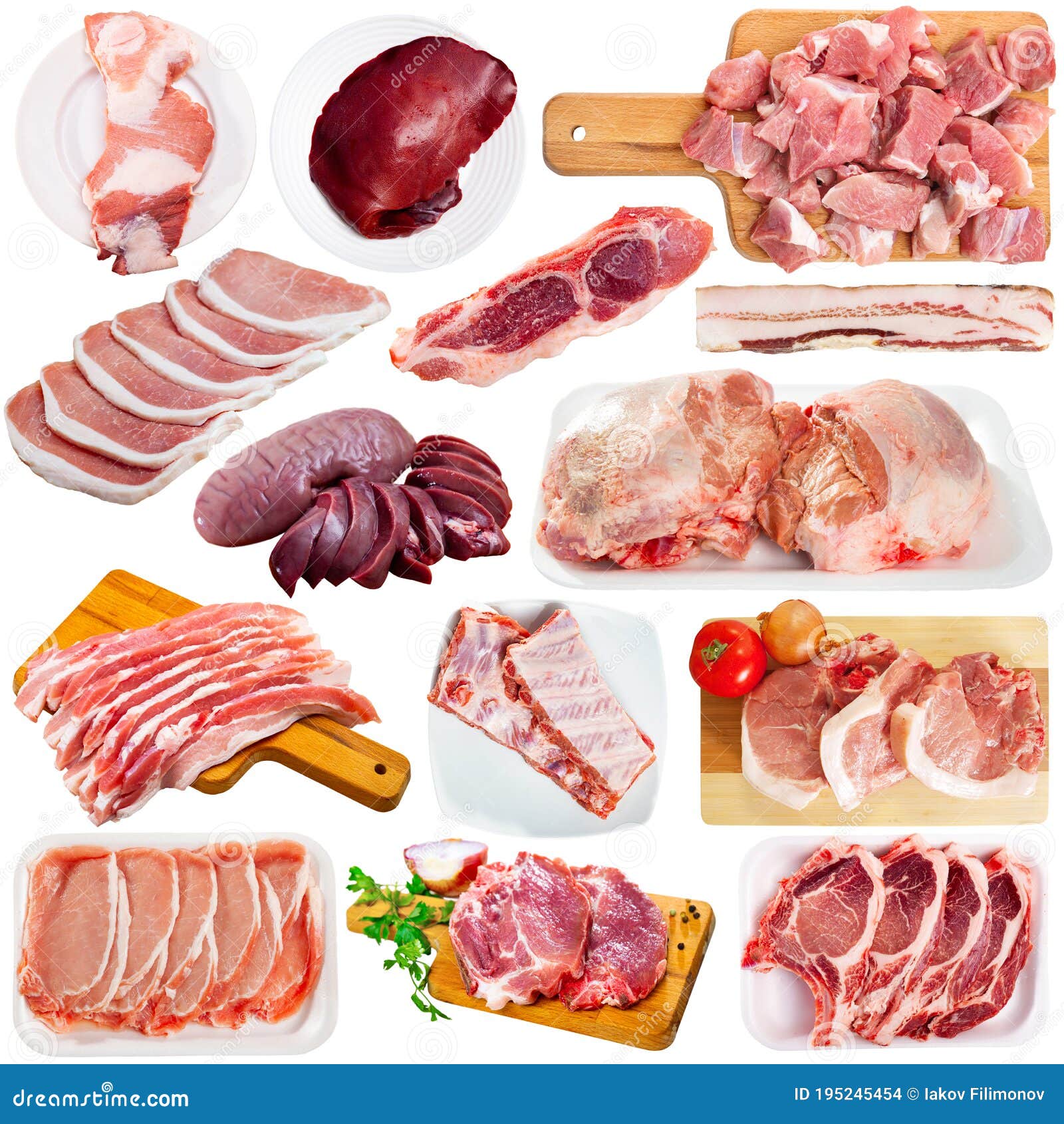 Collage Of Pork Minced Meat Stock Photography | CartoonDealer.com #89879786