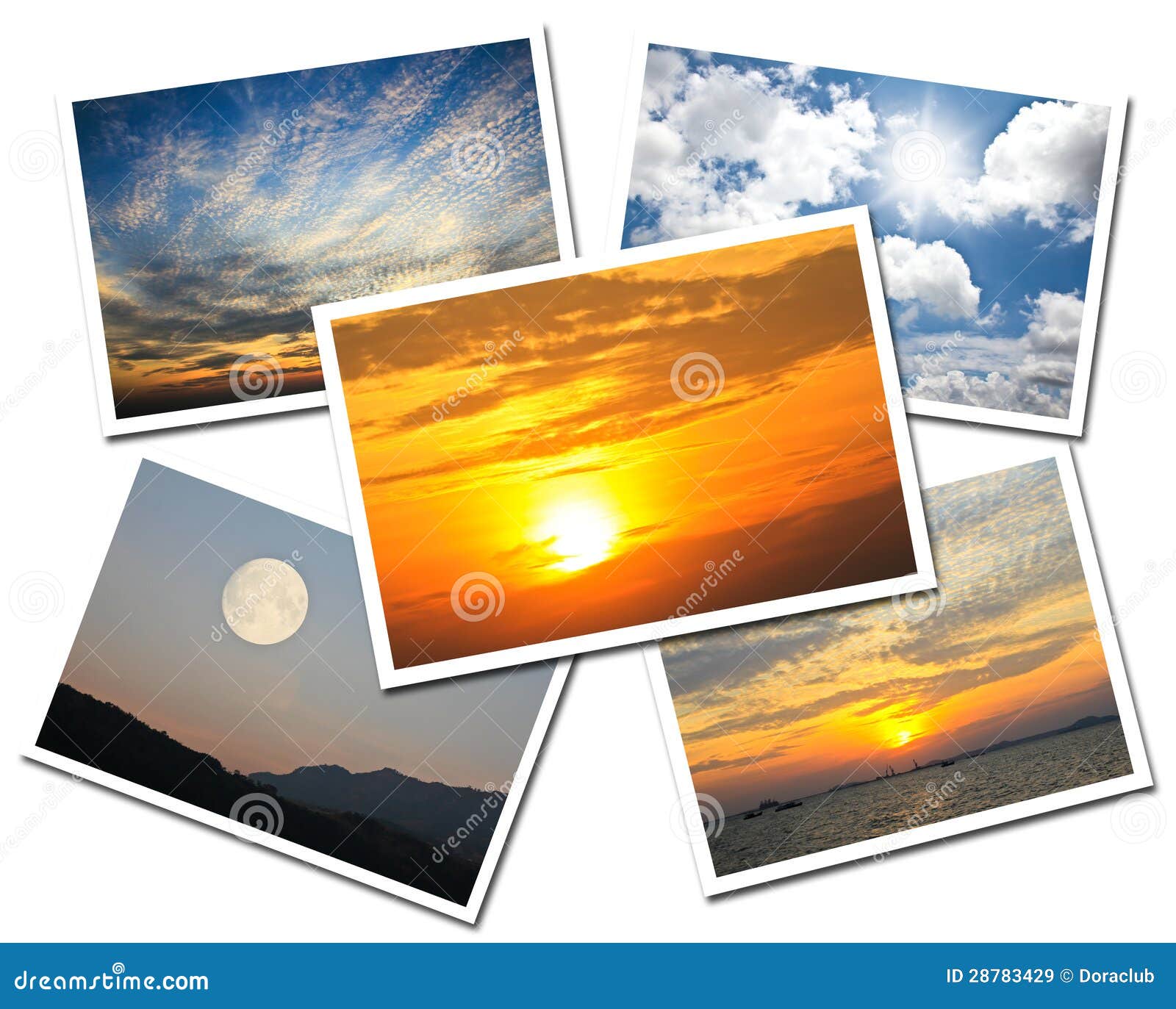 Collage of Sky postcards stock image. Image of season 28783429