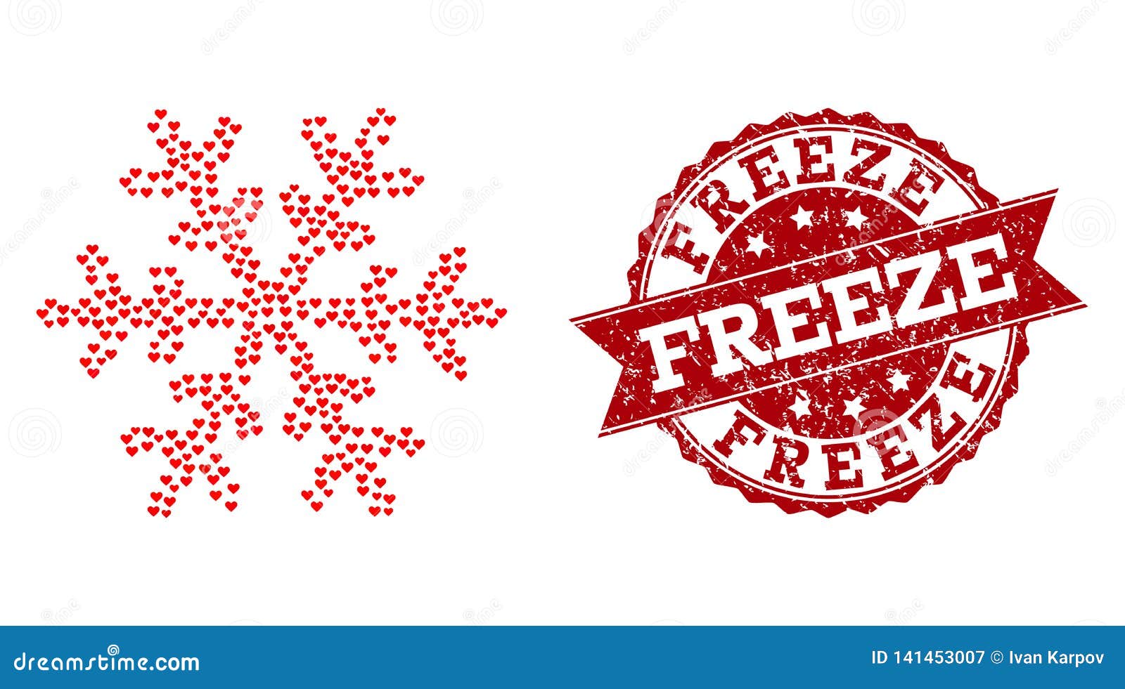 Download Love Heart Mosaic Of Snowflake Icon And Rubber Seal Stock Vector - Illustration of organized ...