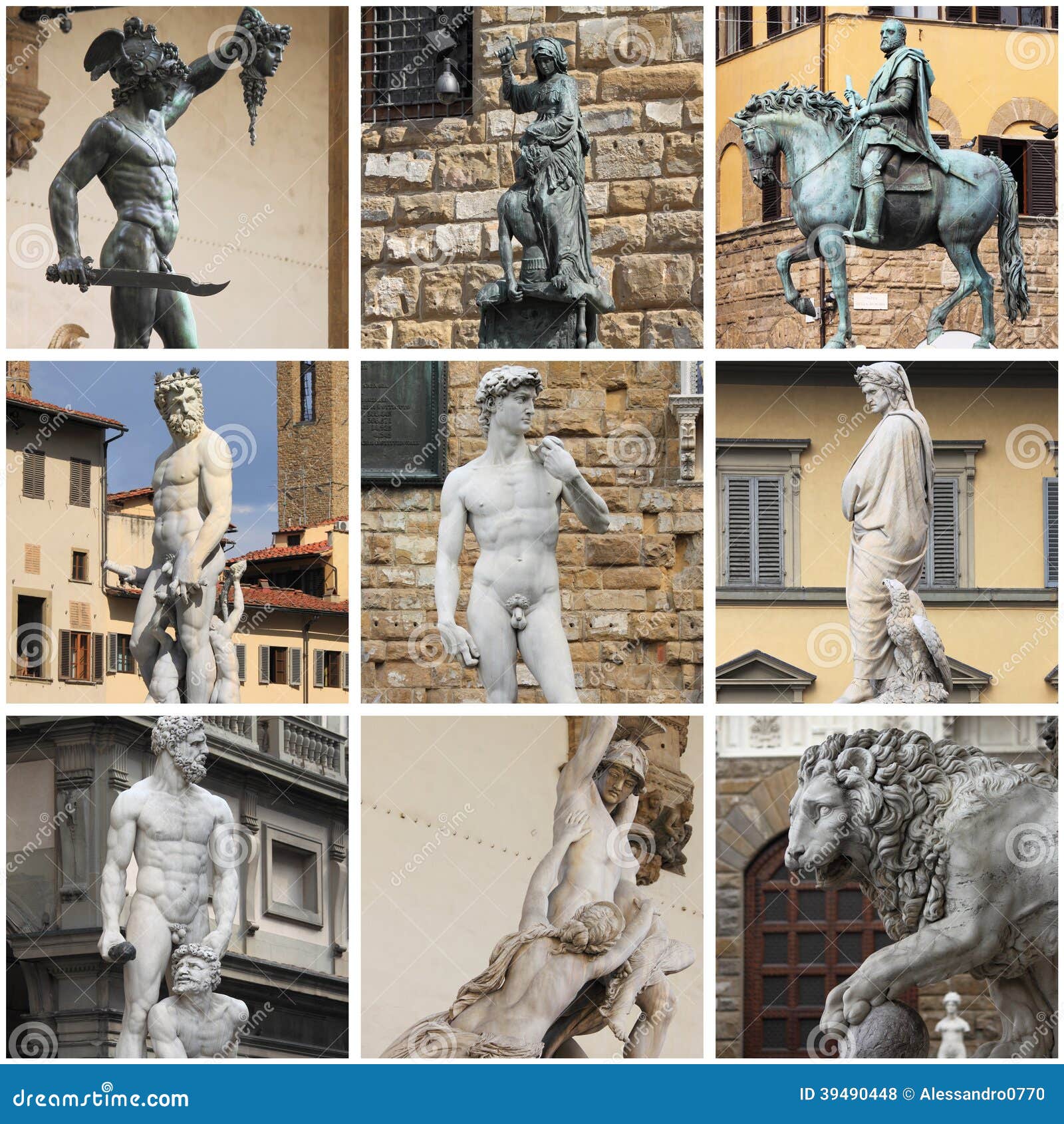 Collage of Statues in Florence Stock Photo Image of david, judith 39490448