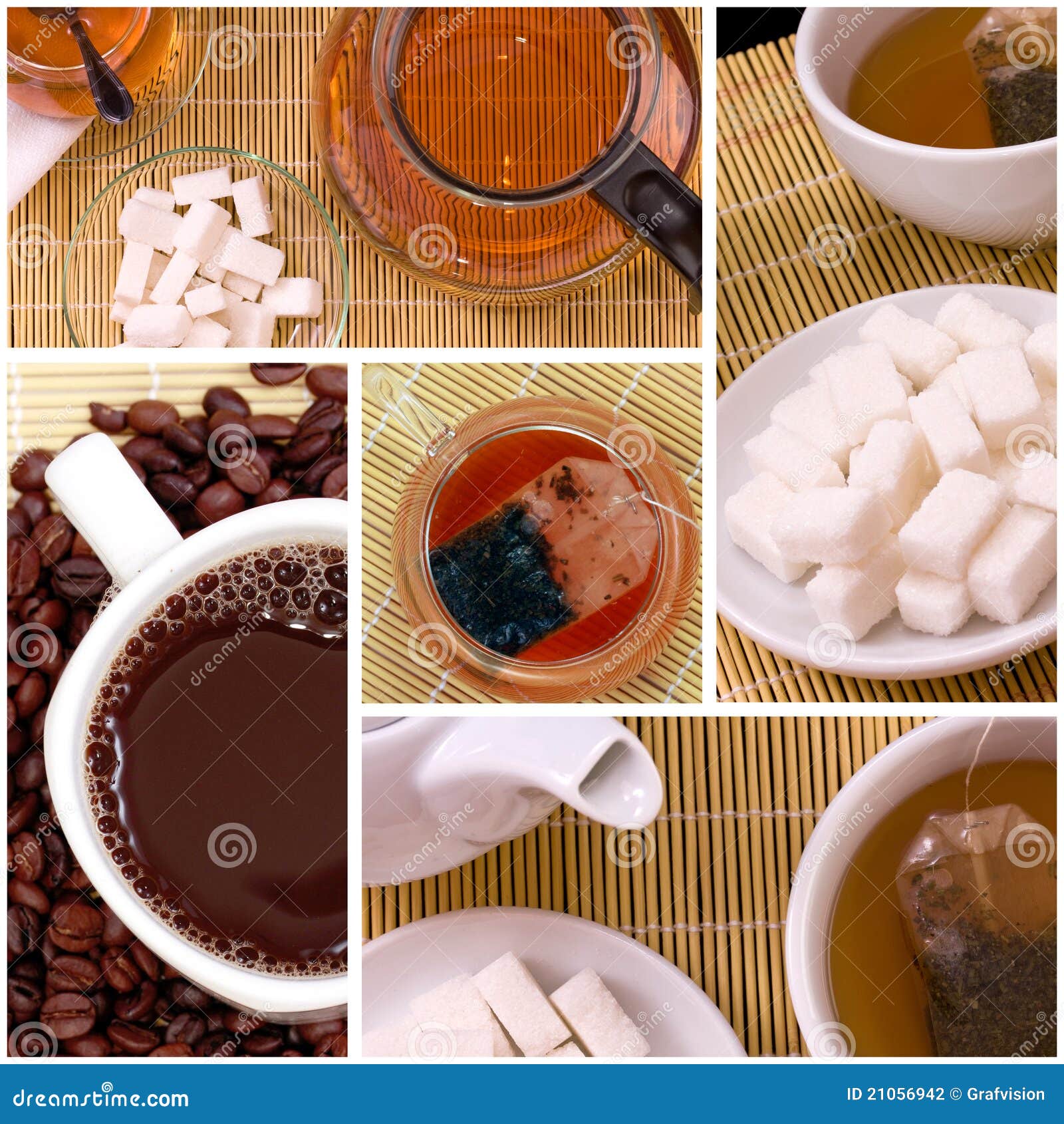 Collage Of Tea Anf Coffee Stock Photo Image Of Isolated