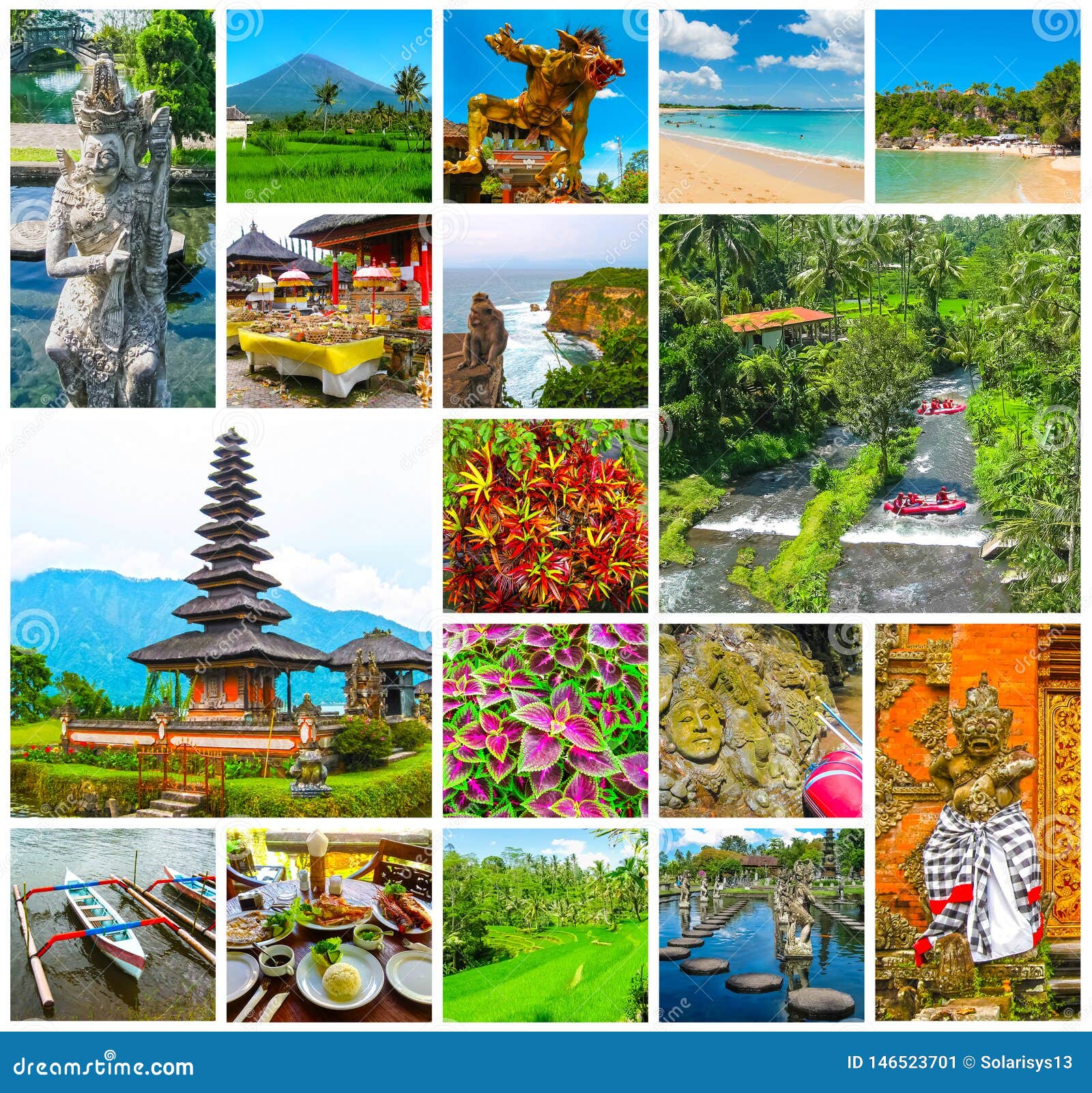 The Collage On The Theme  Of Bali  Indonesia Stock Image 