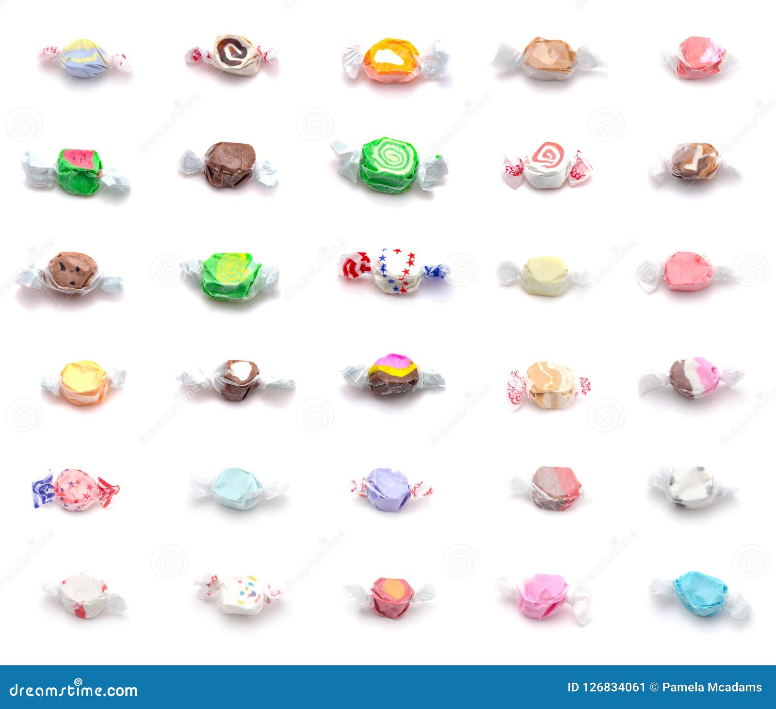 Collage of Thirty Different Flavors of Salt Water Taffy Stock Image Image of snack, baking