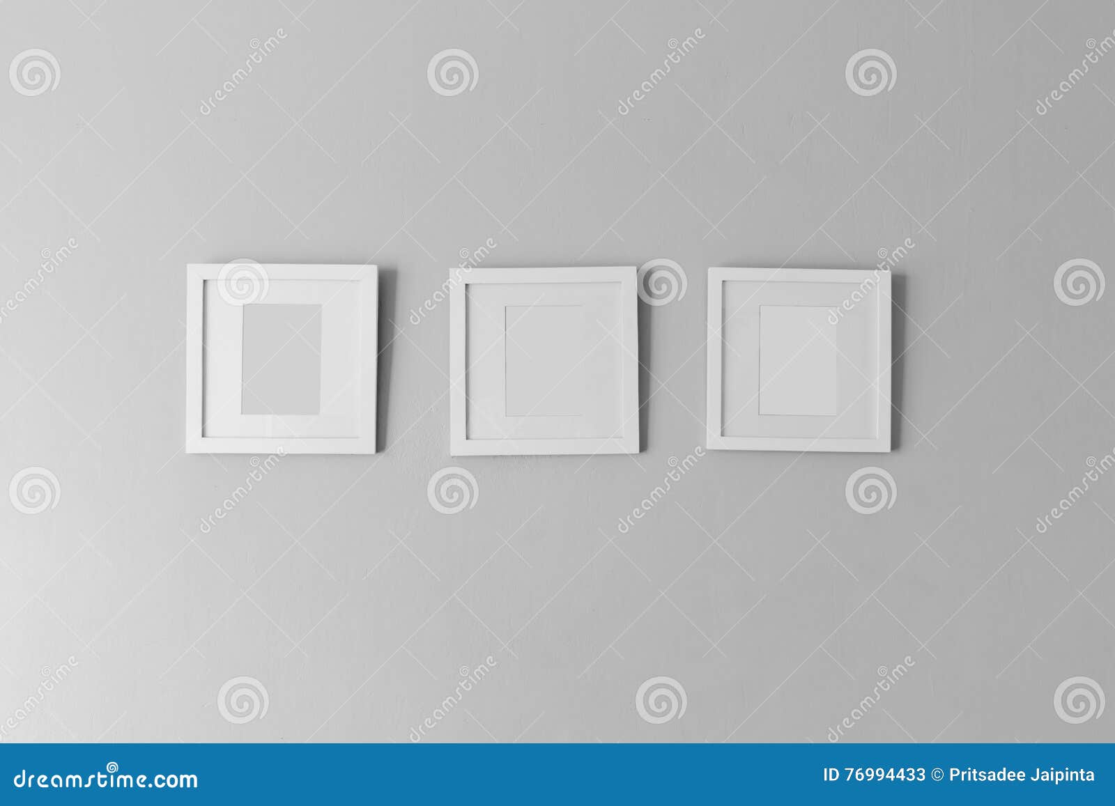 Collage of Three White Photo Frames Stock Image Image of concept