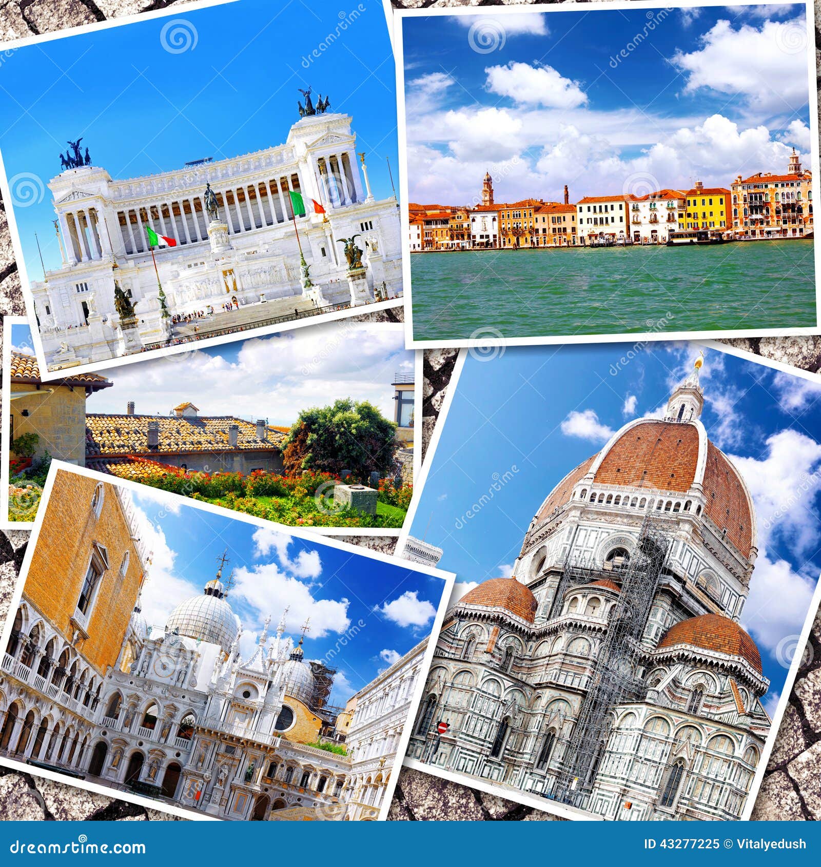 Collage van mooi Italië Rome, Florence, Pisa, Venetië