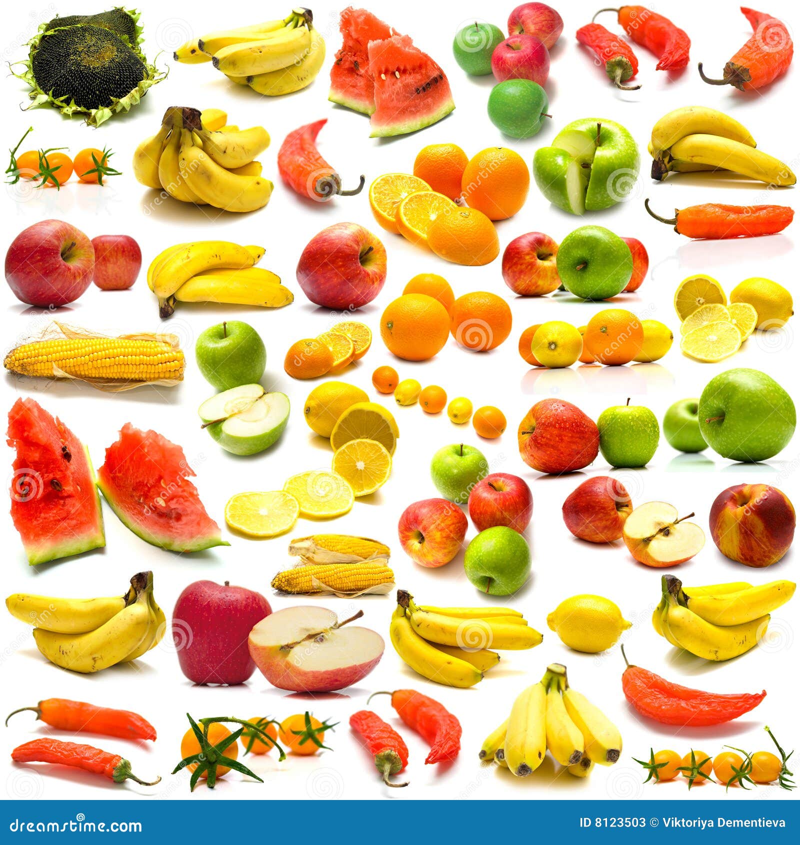 Collage Von Obst Und Gemüse Von 3 Stockfotos Bild 8123503