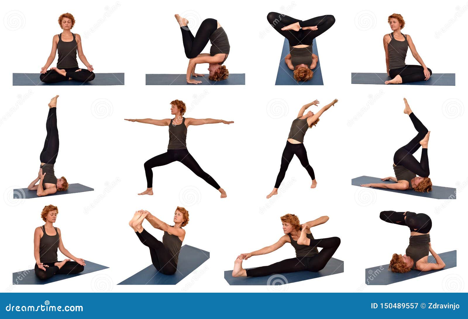 Yoga color line icons set. Different yoga poses... - Stock Illustration  [73910312] - PIXTA
