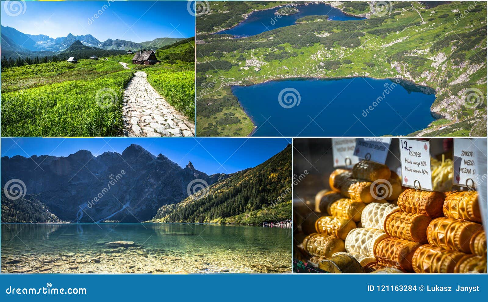 collage of zakopane mountains national park in polonia