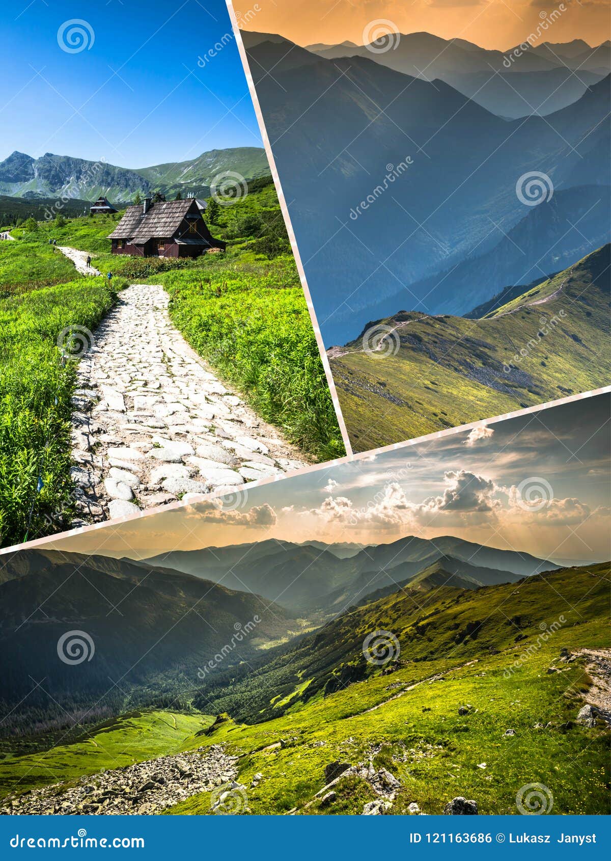 collage of zakopane mountains national park in polonia