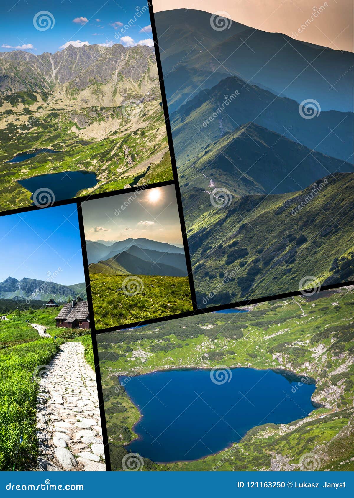 collage of zakopane mountains national park in polonia