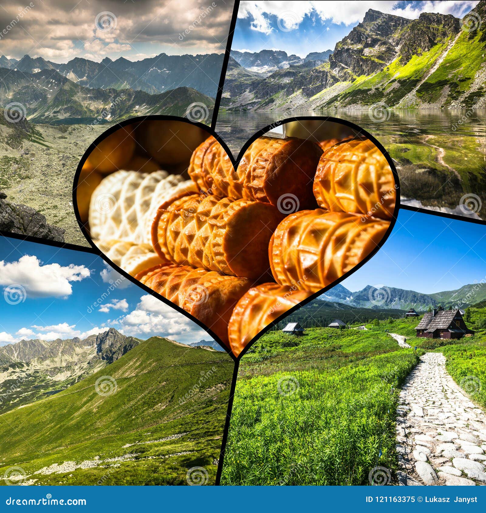 collage of zakopane mountains national park in polonia