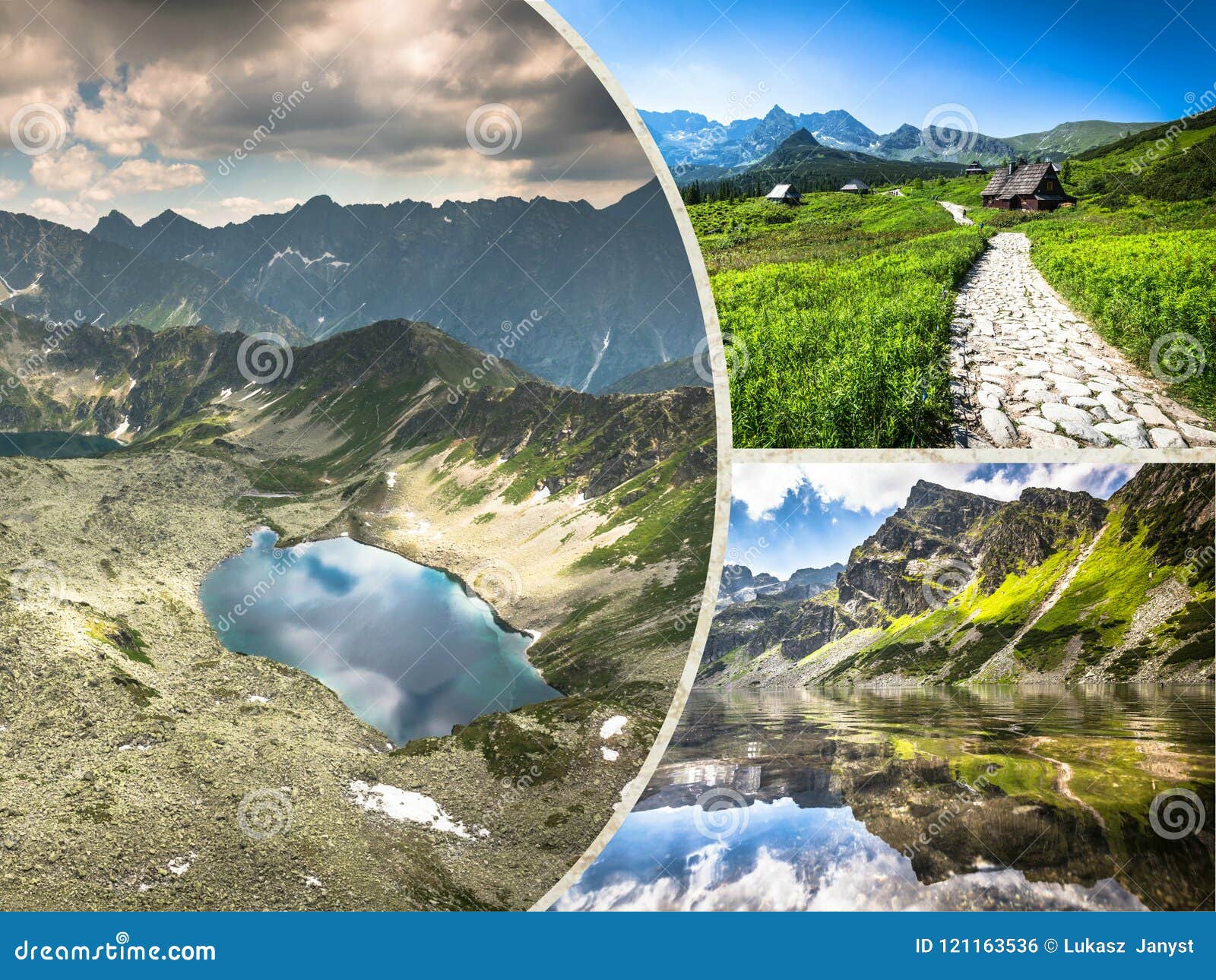 collage of zakopane mountains national park in polonia