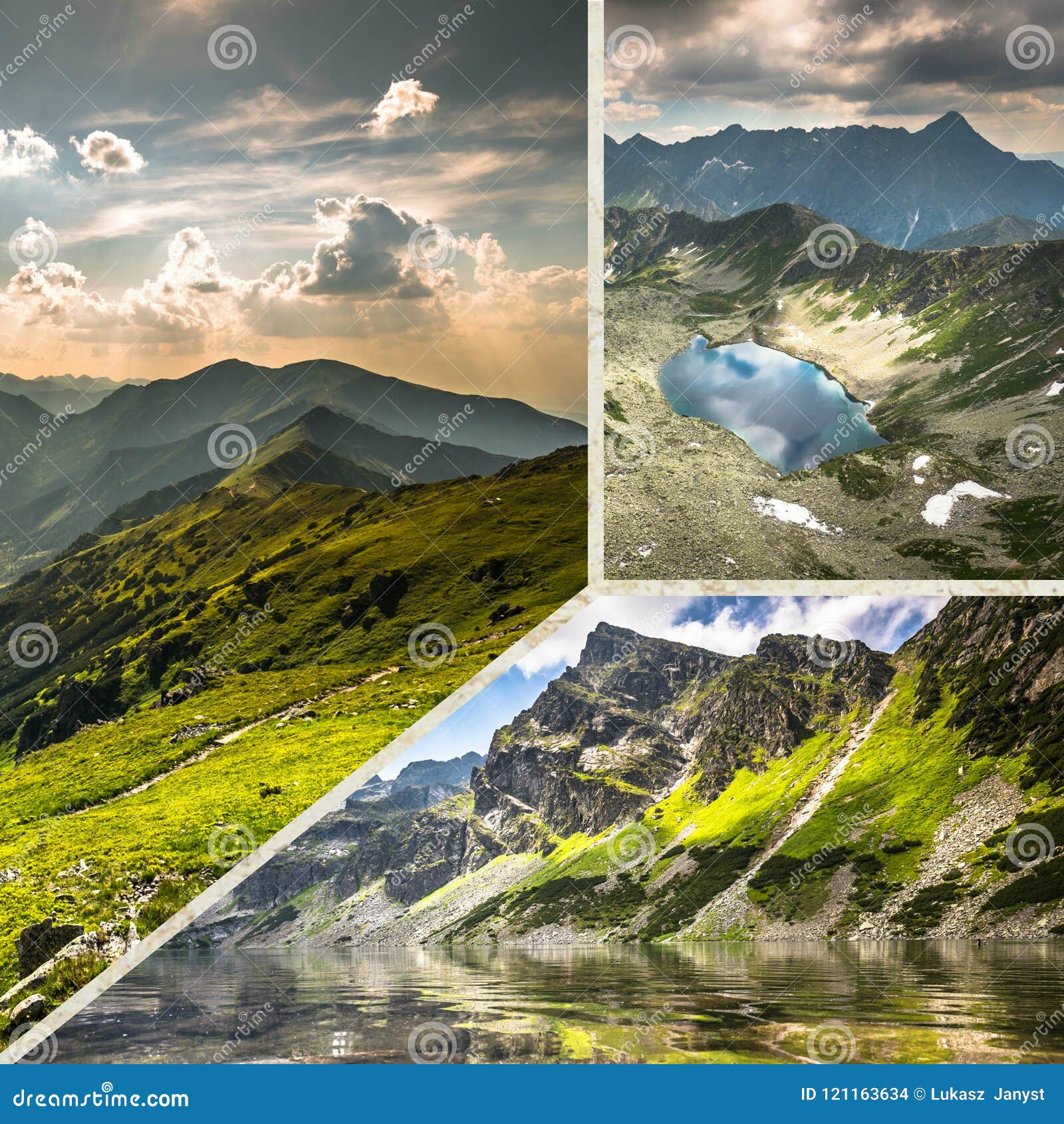 collage of zakopane mountains national park in polonia